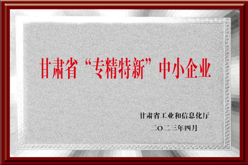 4-Specialized, Refined, Unique and Innovative Small and Medium-sized Enterprises in Gansu Province
